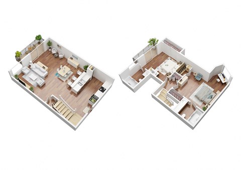 Floor plan for 2 beds, 2 baths, 800 sqft